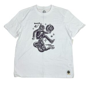 Element Men’s Short Sleeve White Graphic Tee with Purple Design **flaw read**